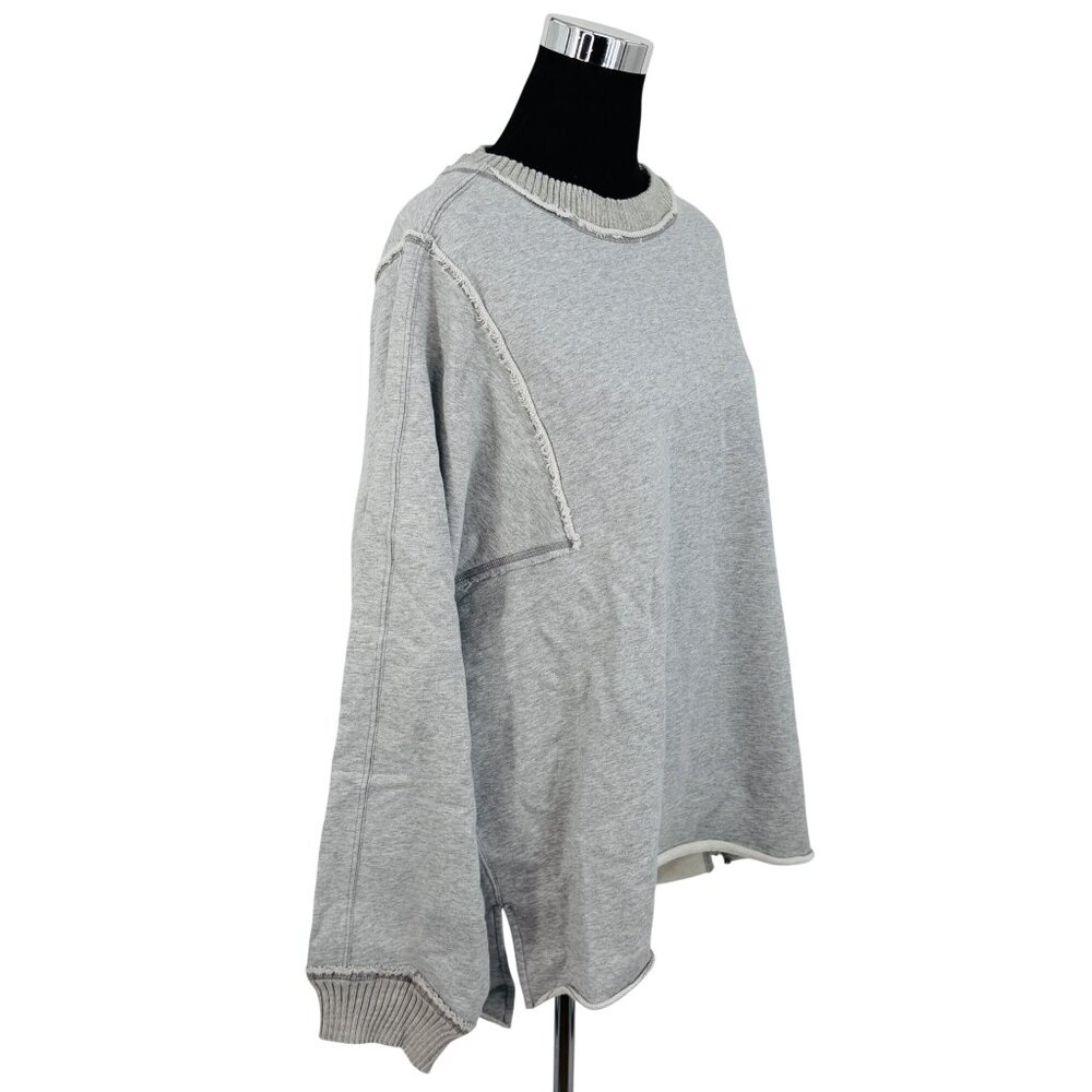 NWT Free People Gray Slouchy Crew Neck Sweater| Coastal Grandmother Quiet Luxury - Picture 5 of 16